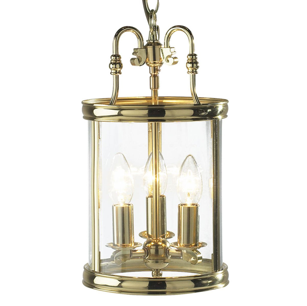 Lambeth Lantern Circular Hall Dual Mount Polished Brass by Dar Lighting