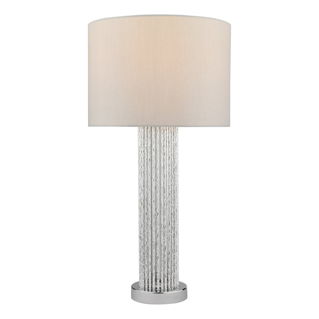 Lazio Table Lamp Silver C/W Grey Shade by Dar Lighting