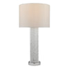 Lazio Table Lamp Silver C/W Grey Shade by Dar Lighting