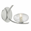 Leighton 1lt Wall Light Satin Chrome & Sugar Cane Glass by Dar Lighting