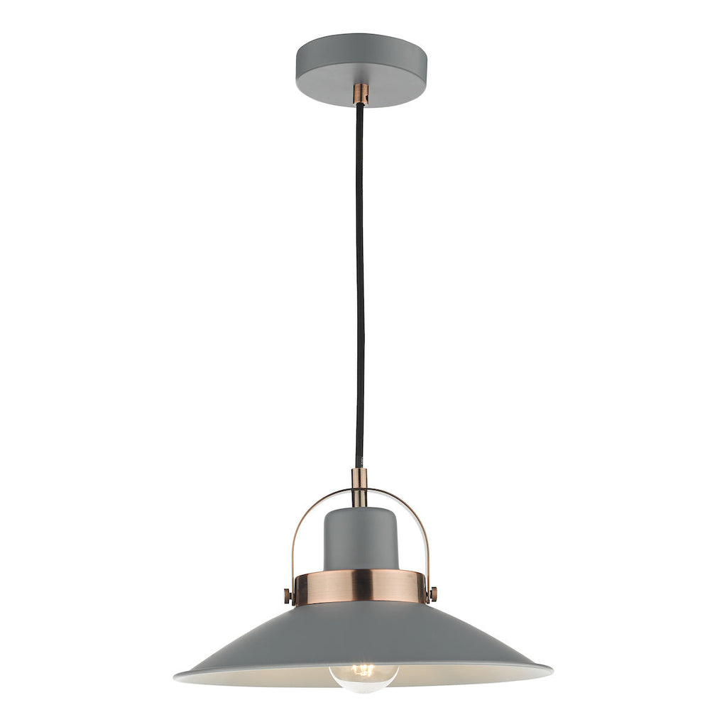 Liden 1Lt Pendant Graphite and Copper by Dar Lighting