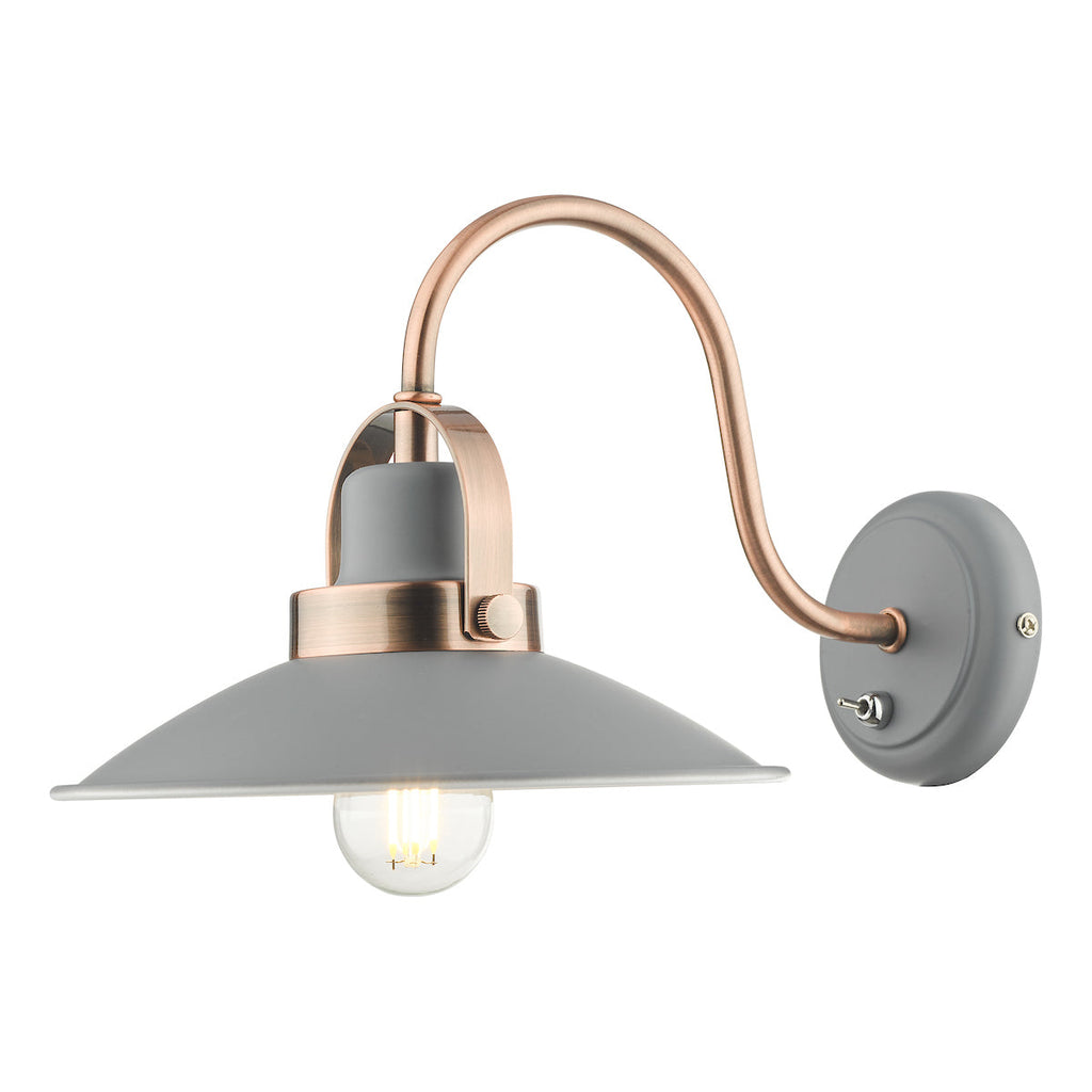 Liden Wall Light Graphite and Copper by Dar Lighting