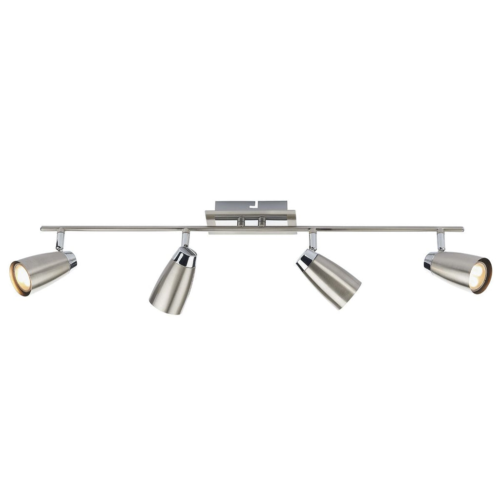 Loft 4 Light Low Energy Bar Satin Chrome/ Polished Chrome by Dar Lighting