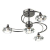 Luther 4 Light Semi Flush complete with Crystal Glass Black Chrome by Dar Lighting