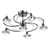 Luther 6 Light Semi Flush complete with Crystal Glass Black Chrome by Dar Lighting