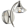 Luther Single Wall Light complete with Crystal Glass Satin Chrome by Dar Lighting