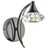 Luther Single Wall Light complete with Crystal Glass Black Chrome by Dar Lighting