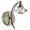 Luther Single Wall Light complete with Crystal Glass Antique Brass by Dar Lighting
