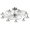 Luther 10 Light Semi Flush complete with Crystal Glass Black Chrome by Dar Lighting