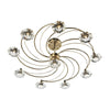 Luther 10 Light Semi Flush complete with Crystal Glass Antique Brass by Dar Lighting