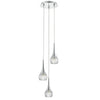 Lyall 3 Light Spiral Polished Chrome & Decorative Glass by Dar Lighting