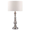 Madrid Ball Table Lamp Satin Chrome complete with Shade by Dar Lighting