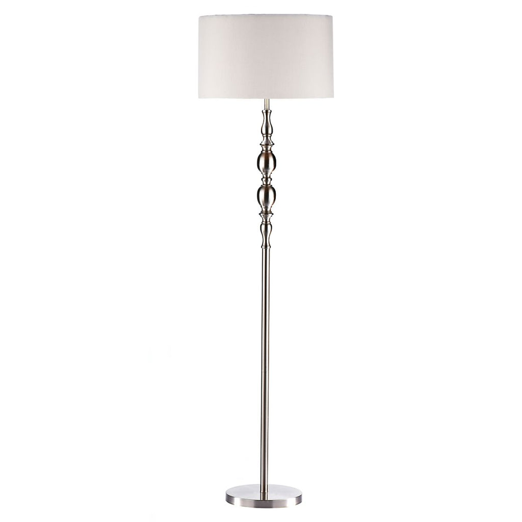 Madrid Floor Lamp Satin Chrome C/W Shade by Dar Lighting