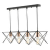 Midi 4 Light Bar Pendant Black and Copper by Dar Lighting