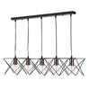 Midi 5 Light Bar Pendant Black and Copper by Dar Lighting