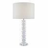 Mina Table Lamp Polished Chrome & Crystal C/W Cream Cotton Shade by Dar Lighting