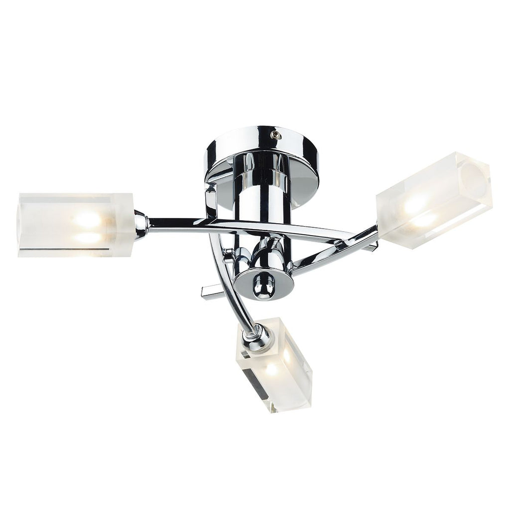 Morgan 3 Light Semi Flush Polished Chrome by Dar Lighting
