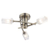 Morgan 3 Light Semi Flush Antique Brass by Dar Lighting