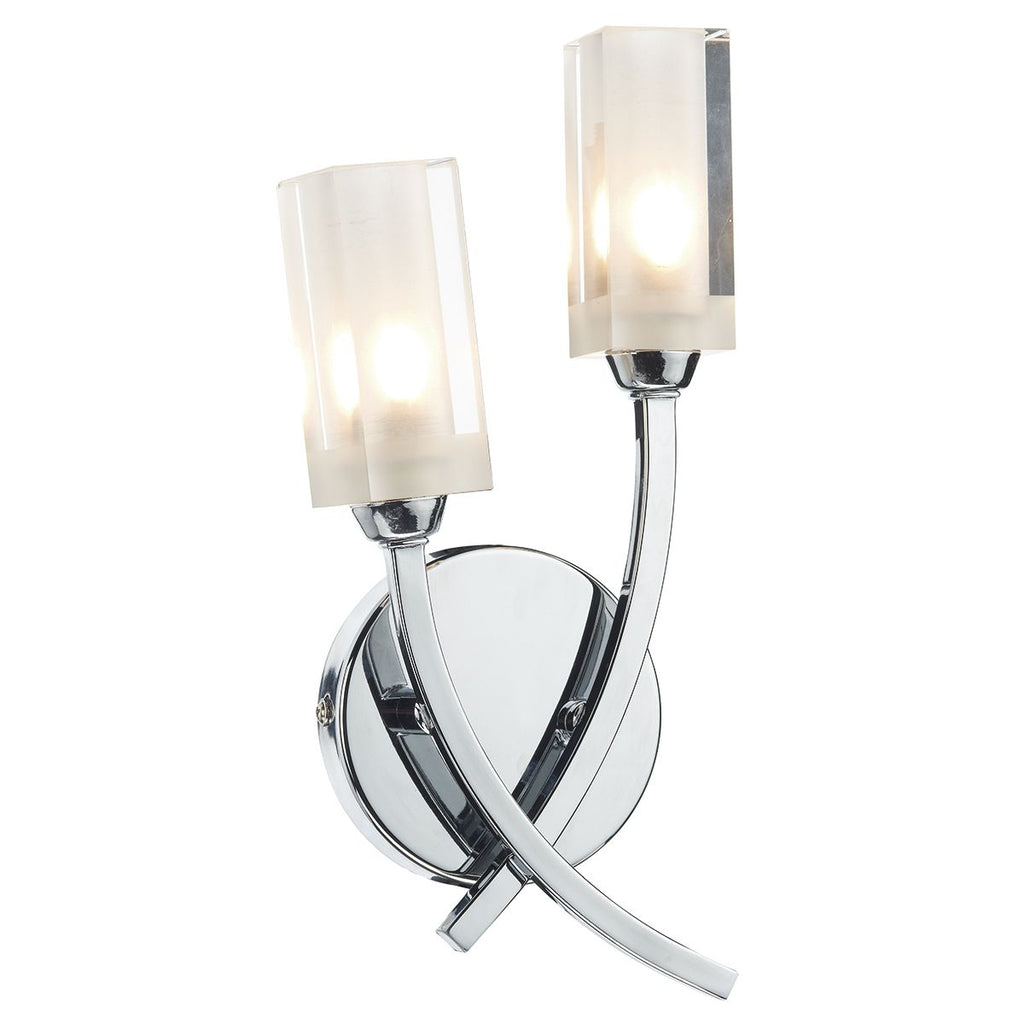 Morgan Double Wall Light Polished Chrome by Dar Lighting