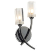 Morgan Double Wall Light Black Chrome by Dar Lighting