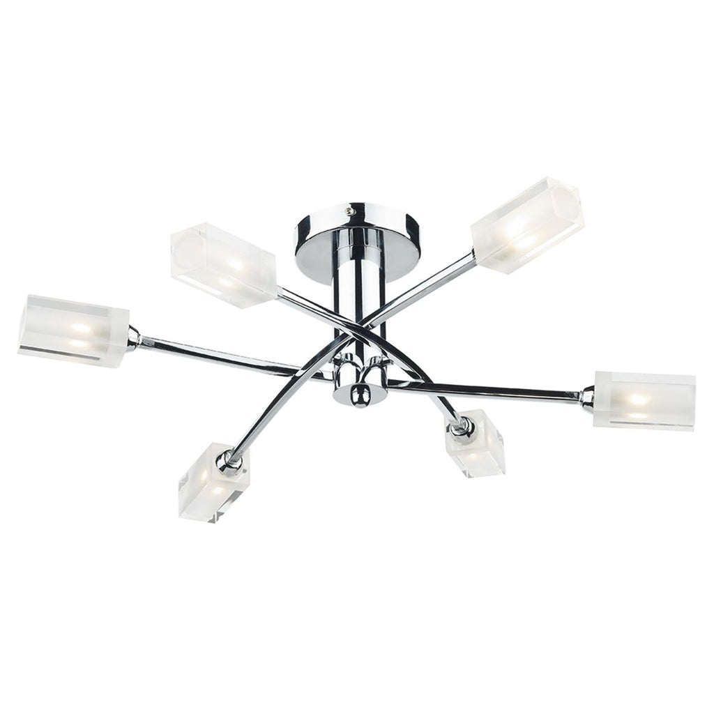 Morgan 6 Light Semi Flush Polished Chrome by Dar Lighting