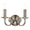 Murray Double Wall Light Antique Brass by Dar Lighting