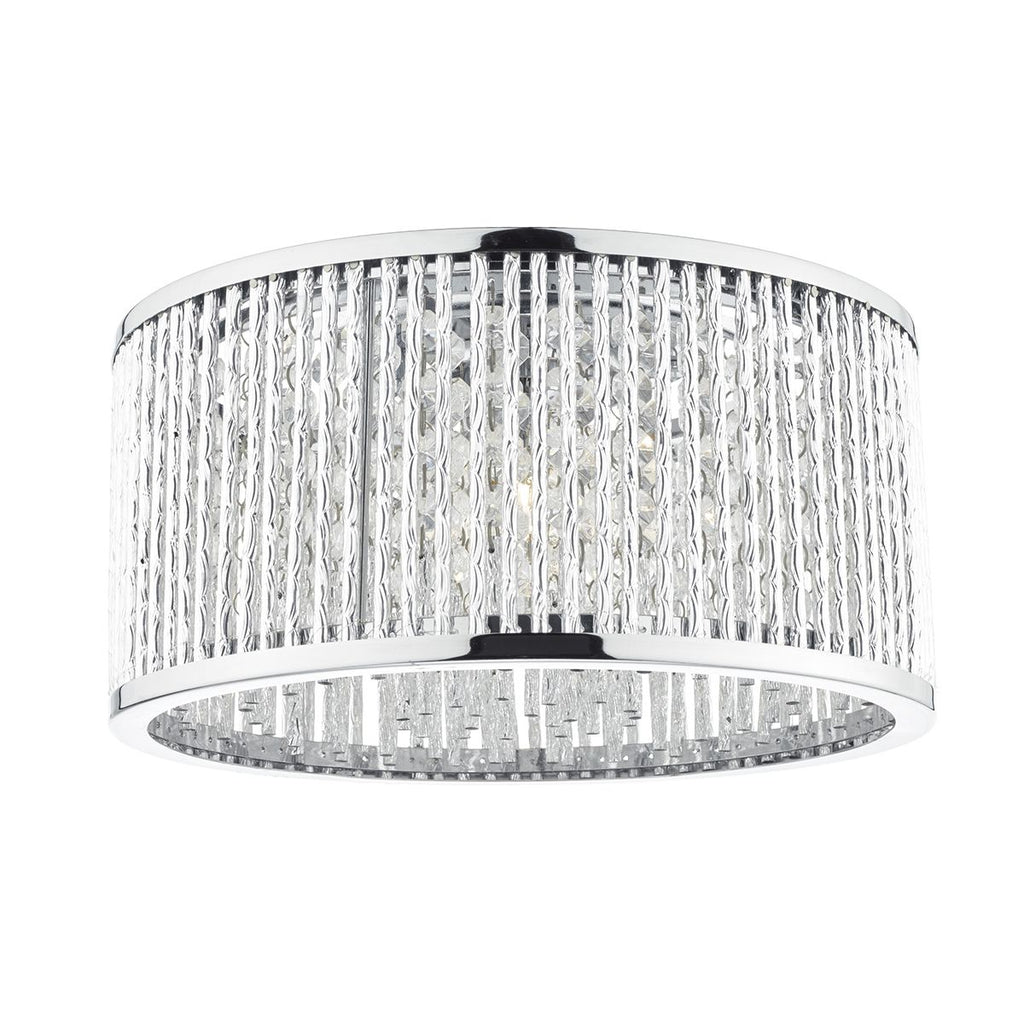 Nantes 3 Light Flush Polished Chrome Alum by Dar Lighting