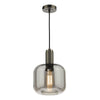 dar-lighting-Nikolas Pendant Antique Chrome Smoked Glass