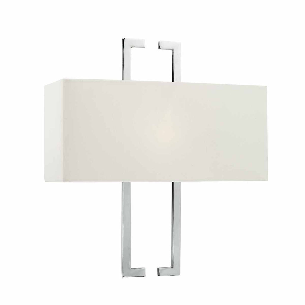 Nile Wall Light Polished Chrome c/w Ivory Shade by Dar Lighting