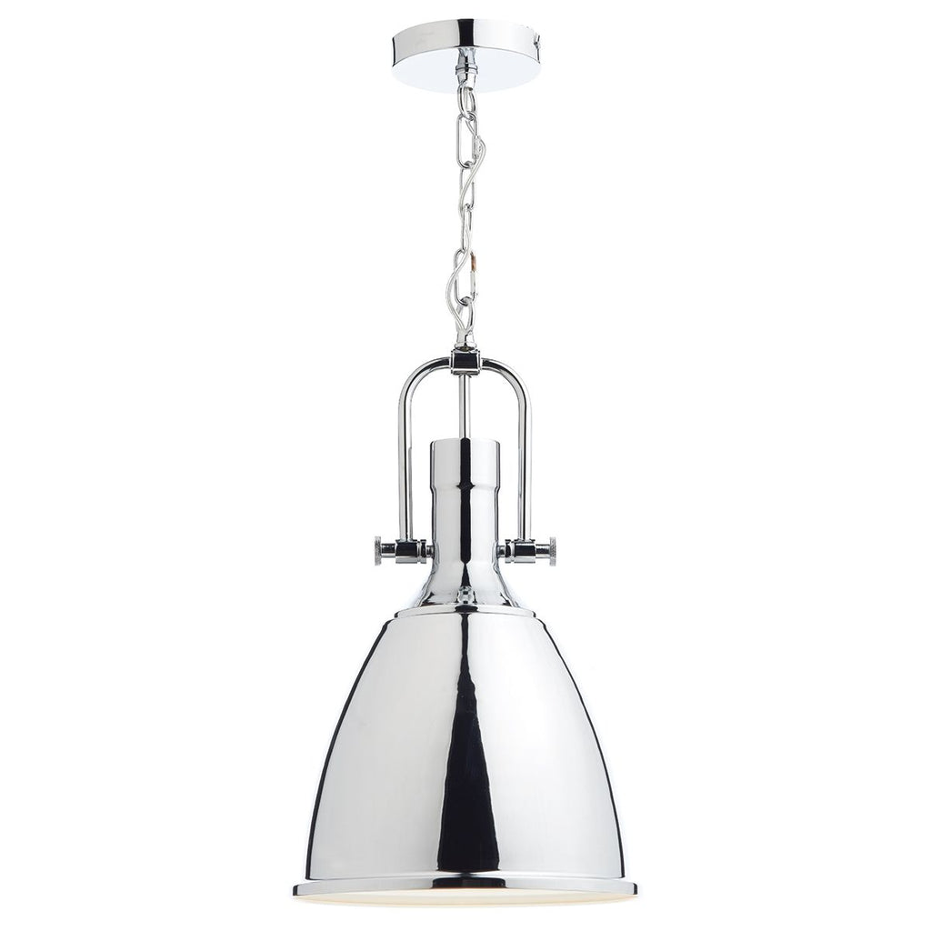 Nolan 1 Light Pendant Polished Chrome by Dar Lighting