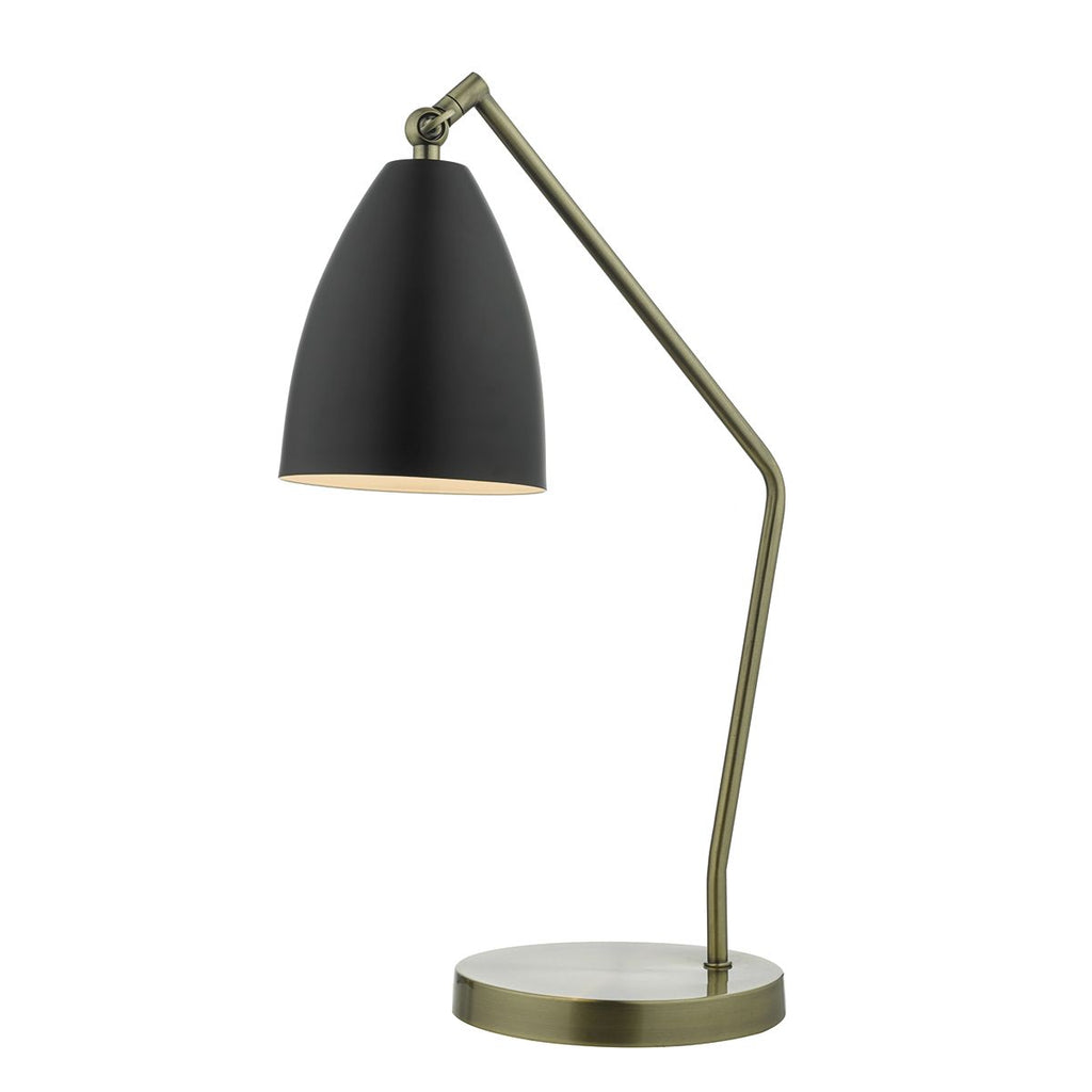 Olly Table Lamp Antique Brass/ Black by Dar Lighting