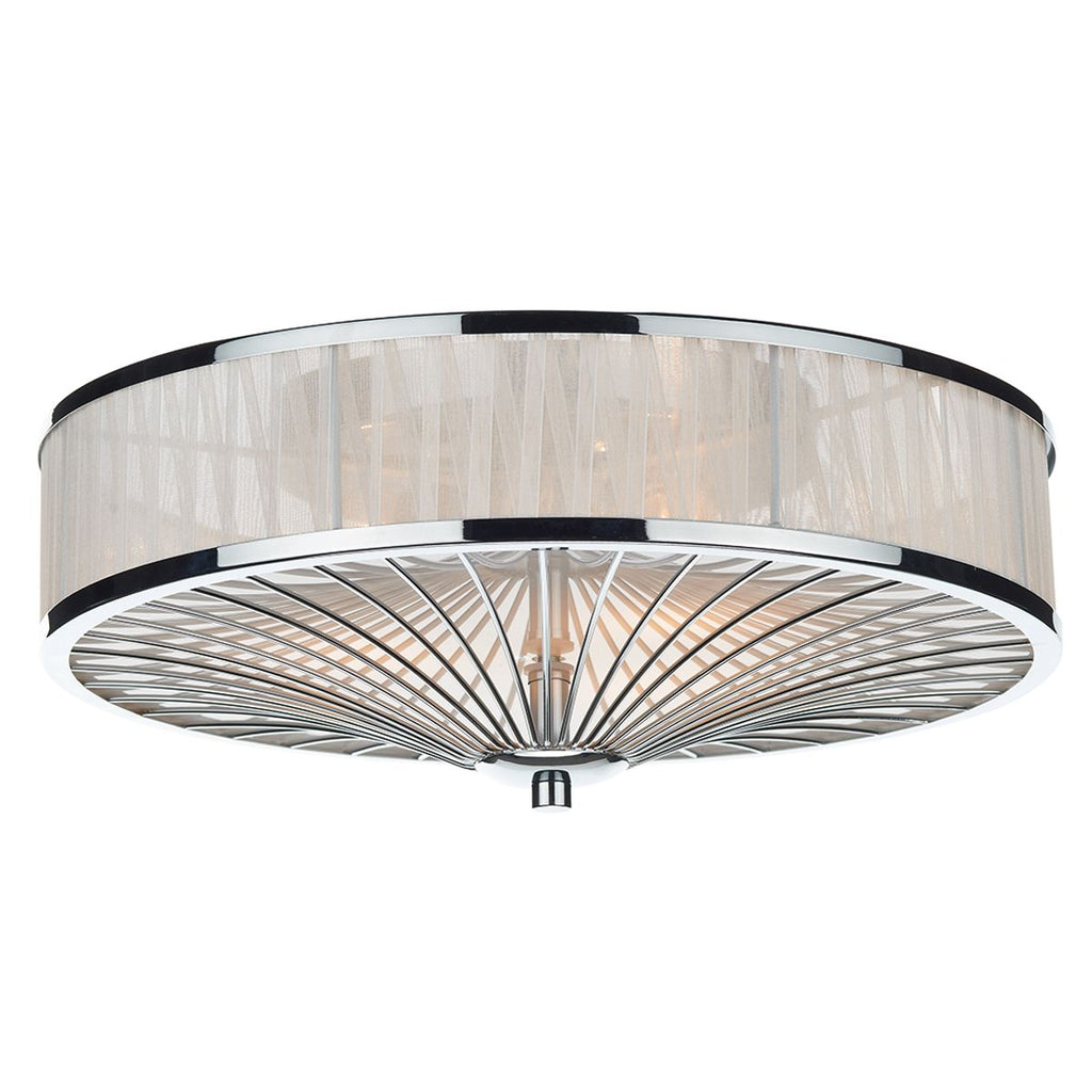 Oslo 3 Light Flush Polished Chrome/ White by Dar Lighting