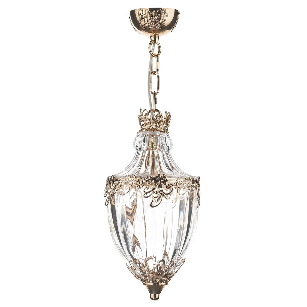 Ottoman 1 Light Pendant French Gold by Dar Lighting
