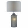 Pamplona Table Lamp Grey C/W Grey Faux Silk Shade by Dar Lighting