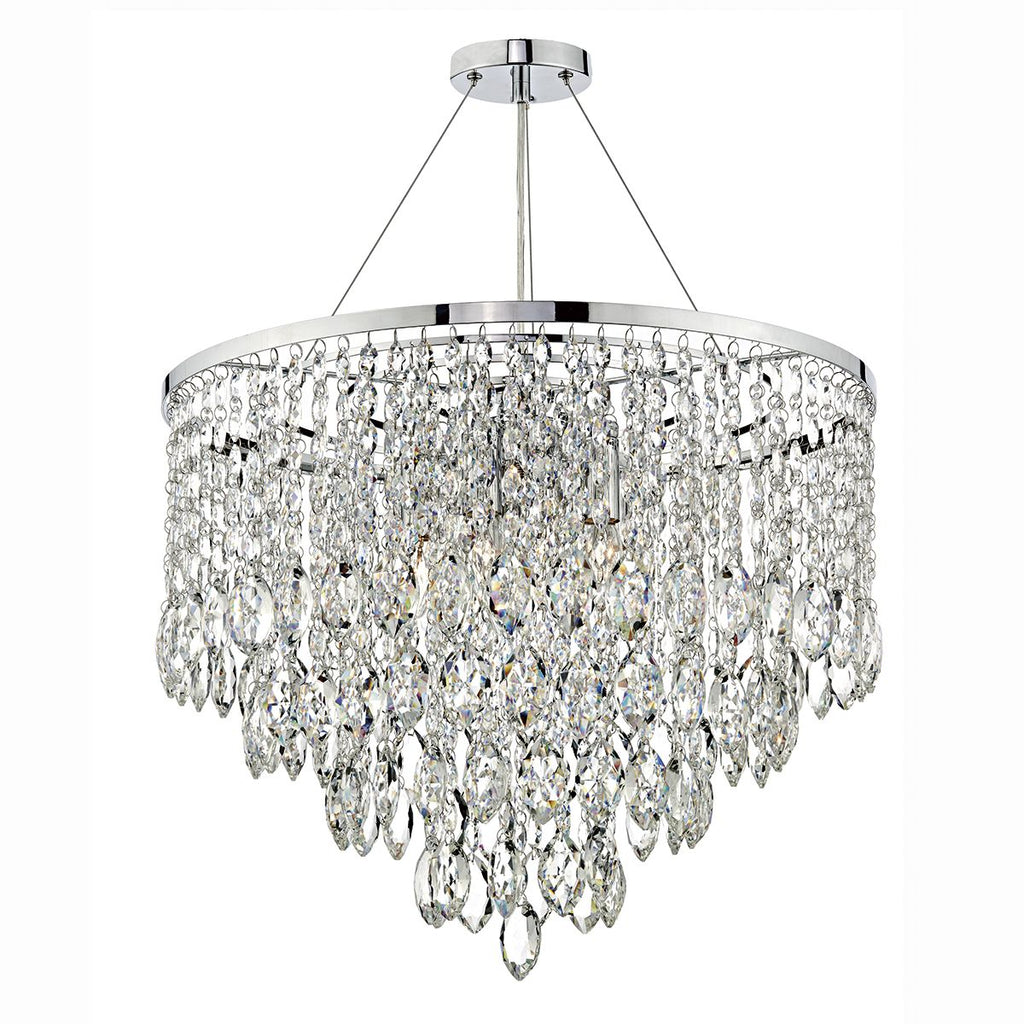 Pescara 5 Light Round Pendant Decorative Crystal by Dar Lighting