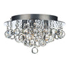 Pluto 3 Light Flush Polished Chrome Crystal Glass Droppers by Dar Lighting