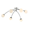 Puglia 6lt Semi Flush Polished Chrome & Opal Glass by Dar Lighting