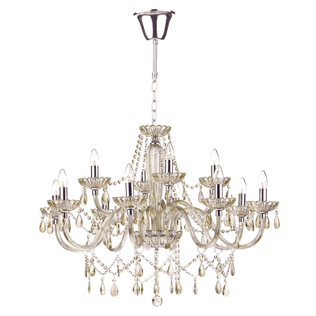 Raphael 12 Light Chandelier Champagne Crystal by Dar Lighting