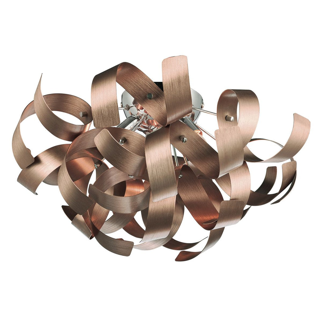 Rawley 4 Light Ribbon Flush Brushed Copper by Dar Lighting