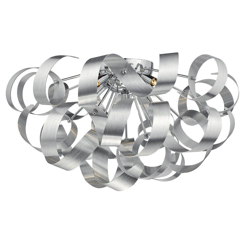 Rawley 5 Light G9 Flush Brushed Aluminium by Dar Lighting