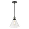 Ray 1 Light Pendant Antique Nickel Clear by Dar Lighting