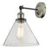 Ray 1 Light Wall Light Antique Nickel Clear by Dar Lighting