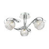 Rehan 3 Light Semi Flush Decorative Glass Polished Chrome Frame by Dar Lighting