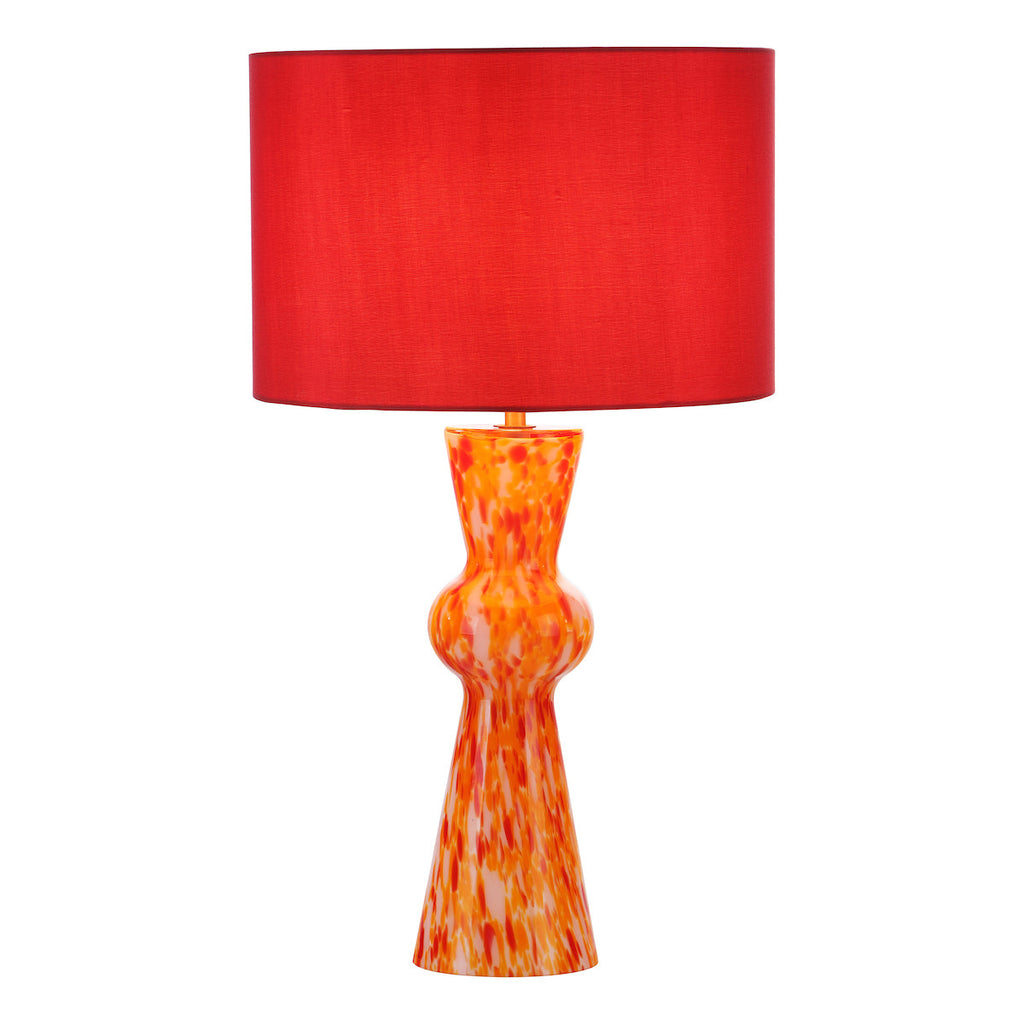 Dar Lighting - Rheneas Table Lamp Red Glass With Shade