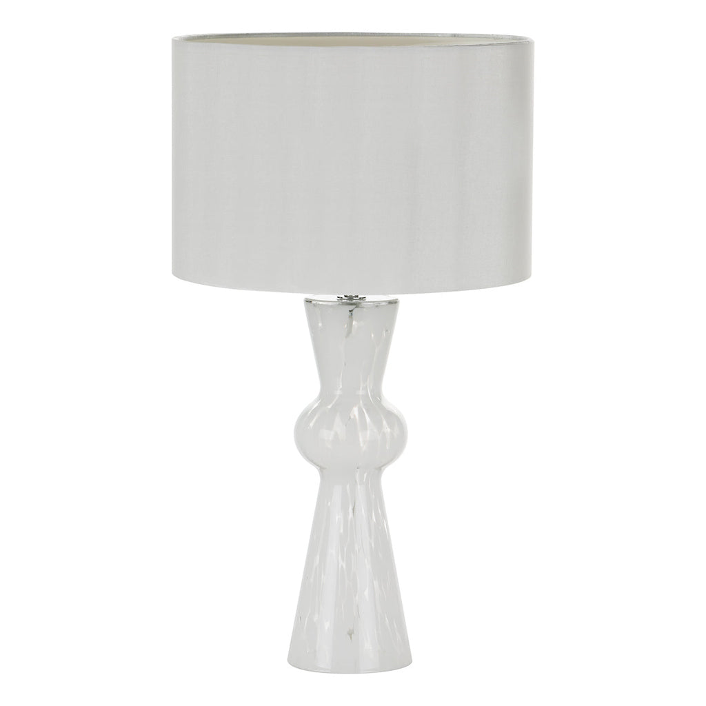 Dar Lighting - Rheneas Table Lamp White Glass With Shade