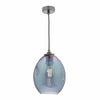 Rogan 1lt Pendant Black & Iridised Glass by Dar Lighting