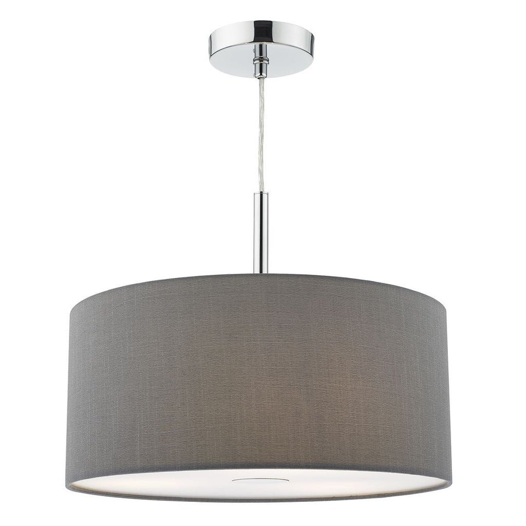 Ronda 40cm 3lt Pendant Slate Grey c/w Diffuser by Dar Lighting