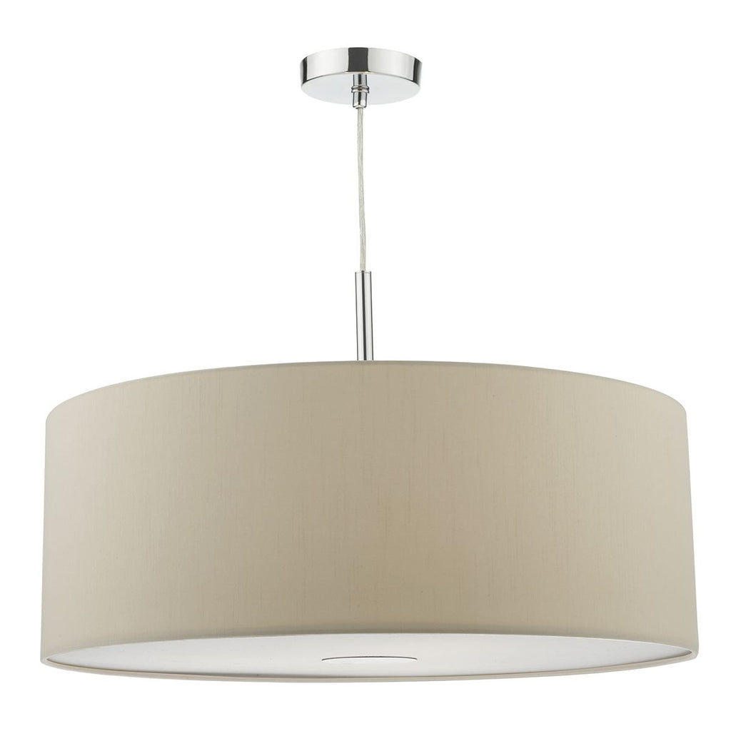 Ronda 60cm 3 Light Pendant Ecru c/w diffuser by Dar Lighting