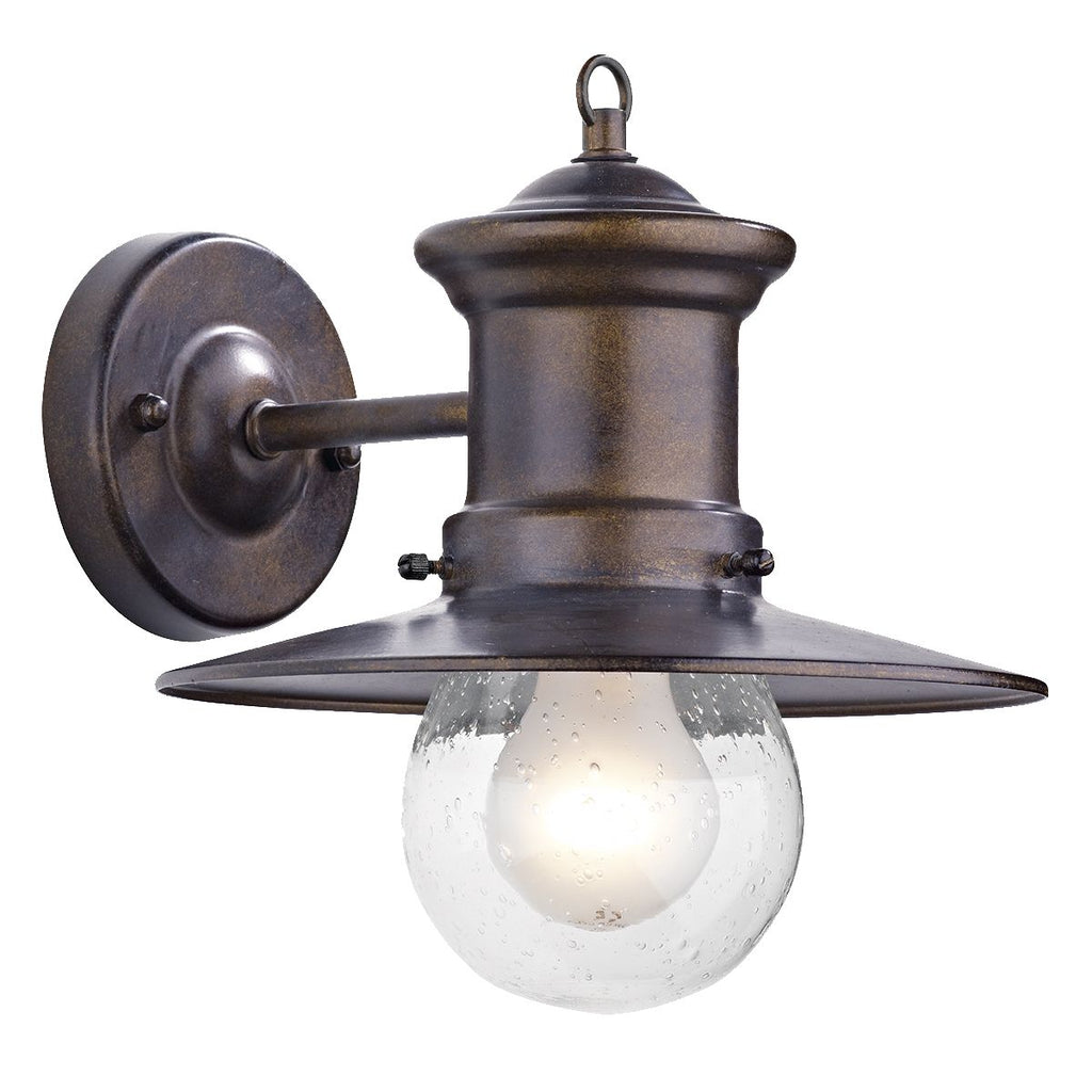 Sedgewick 1 Light Lantern Bronze Down Facing IP44 by Dar Lighting