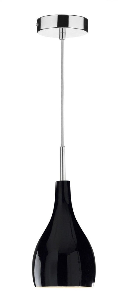 Soho 1 Light Pendant Black by Dar Lighting
